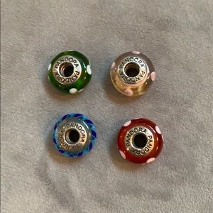 Pandora murano glass bead charms